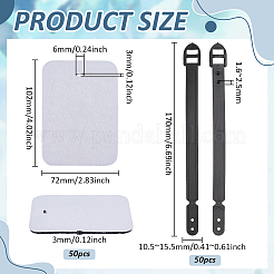50шт прямоугольная бирка для багажа из хлоропреновой резины&nbsp;AJEW-FG0005-19
