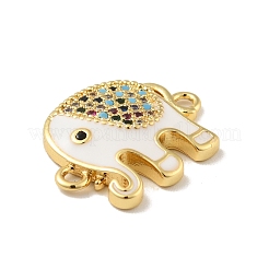 Ciondoli connettore in ottone con micro pavé di zirconi colorati&nbsp;X-KK-B059-05G-01