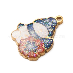 Рождественские эмалевые подвески из нержавеющей стали 304&nbsp;LS-STAS-B112-02G-03