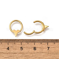 Кольца для носа с двойными рогами из нержавеющей стали 304&nbsp;LS-AJEW-D306-08G