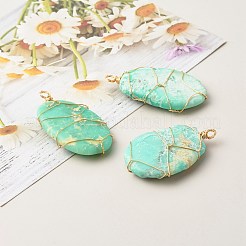 Подвески из натуральных хризопразов PALLOY-JF00871