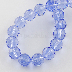 Hilos de cuentas de vidrio transparente&nbsp;GLAA-R095-8mm-26