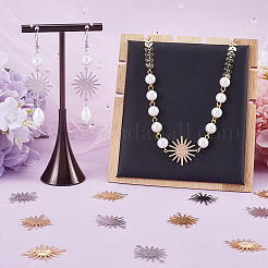 40 шт. 2-х цветные латунные подвески-коннекторы в виде солнечного затмения&nbsp;KK-BBC0011-64