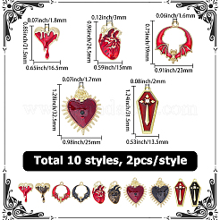 20 Stück 10 Stile Gothic Anhänger mit Emaille&nbsp;ENAM-SC0007-57
