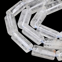 天然石クオーツクリスタルビーズ連売り  水晶  多面カット  コラム  22~23x11~11.5x10~10.5mm  穴：1.2mm  約16個/連  16.02~16.10''（40.7~40.9センチメートル）&nbsp;GG-CBA086A-03A-06