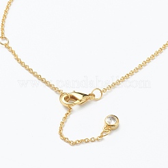 Ожерелья с подвесками из латуни с прозрачным кубическим цирконием NJEW-J059-01P