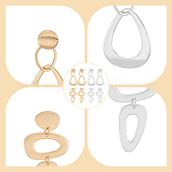 4 пара 4 стильных полых серег-гвоздиков в форме капли из сплава для женщин EJEW-AN0004-34