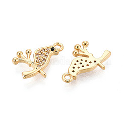 Латунные микропаве прозрачные подвески с фианитом&nbsp;KK-T077-52G