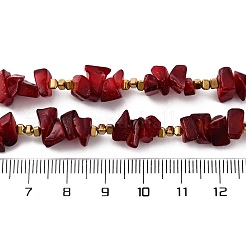 Самородки красное стекло и синтетический немагнитный гематит бусины ожерелья NJEW-U026-18G