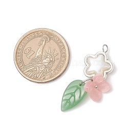 Подвески ручной работы в технике лэмпворк с соединительными кольцами из нержавеющей стали 304 и колпачками для бусин из ацетата целлюлозы (смолы) PALLOY-JF03873