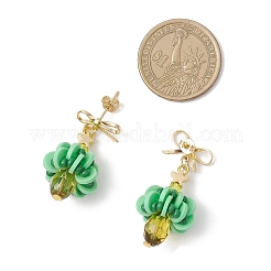 Серьги-гвоздики в форме латунного дерева&nbsp;EJEW-MZ00511