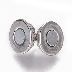 Магнитные застежки из латуни с цирконием и микропаве с петлями ZIRC-L082-B-01-P