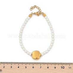 Пластиковые браслеты из искусственного жемчуга для женщин BJEW-M056-11G