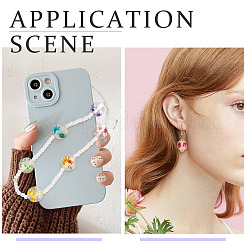 18 шт. 9-цветные прозрачные бусины из смолы с внутренними сухоцветами&nbsp;RESI-TA0003-29