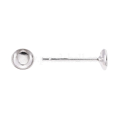 925スターリングシルバースタンドピアスパーツ  スタンプ925個付きイヤリングポスト  銀  12.5mm  トレイ：4mm  ピン：0.8mm&nbsp;STER-K167-043B-S