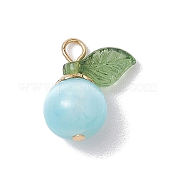 Круглые подвески с имитацией кошачьего глаза натурального селенита (окрашенного)&nbsp;PALLOY-TA00133-02