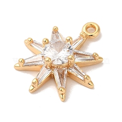 Латунные микропаве прозрачные подвески с фианитом&nbsp;KK-M294-07G-01