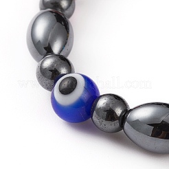 Non-magnétiques perles synthétiques d'hématite étirer bracelets&nbsp;BJEW-JB05895