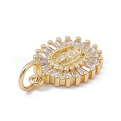 Porte micro ouvrent pendentifs zircone cubique en laiton de placage&nbsp;X-KK-G451-12G