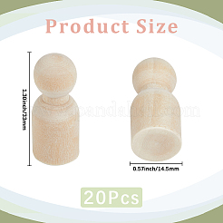 20 Stück unbehandelte Holzpuppe&nbsp;WOOD-GF0002-34