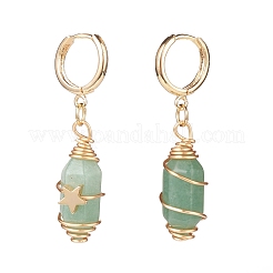 Пуля с драгоценными камнями и серьги-кольца со звездами EJEW-JE05003