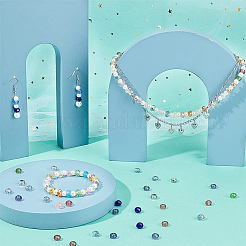 Mischfarbe facettiert Rondell Glasperlen Durchmesser 8mm großes Loch Perlen für Schmuck machen&nbsp;GLAA-PH0002-02M