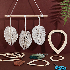 Herramienta de borla de plumas para tejer y macramé de madera&nbsp;DIY-WH0453-82A