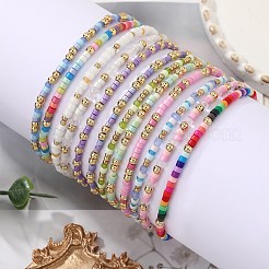 Braccialetti con semi di vetro e ottone&nbsp;BJEW-SW00155