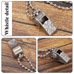 1 шт. ожерелье из сплава со свистком&nbsp;NJEW-CN0001-07