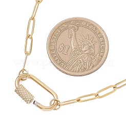 Collane con catena a graffetta con ciondolo a moschettone con vite in acciaio inossidabile 304&nbsp;NJEW-JN05860-01