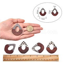 Эпоксидная смола с принтом и деревянные подвески RESI-CJ0001-11