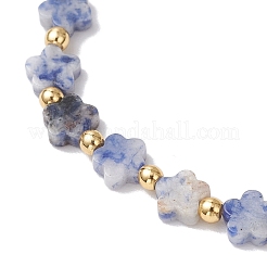 Браслеты из натуральной голубой яшмы с бусинами для женщин BJEW-JB11768-04