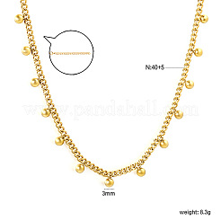 Colliers à pompon rond en acier inoxydable 304 pour femmes&nbsp;WGEC704-04