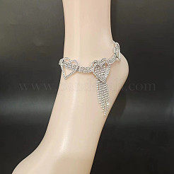 Браслеты на лодыжку из сплава с хрустальными стразами в форме сердца и кисточкой для женщин&nbsp;FS-WG2BEDF-01