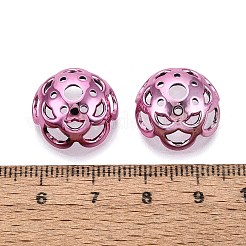 UVメッキABSビーズキャップ  花  フラミンゴ  17x16.5x9mm  穴：3.5mm&nbsp;OACR-D316-04B-08