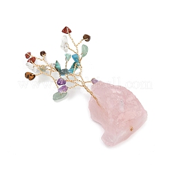 Натуральные смешанные драгоценные камни щепки дерево жизни витрина украшения&nbsp;AJEW-JD00015-03