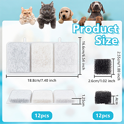 12 filtre de rechange pour fontaine à eau pour animaux de compagnie en éponge&nbsp;DIY-OC0014-69