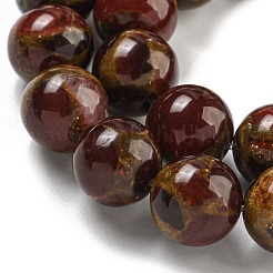 Синтетический золотой клинкер камень бисер пряди&nbsp;G-P549-A01-02C