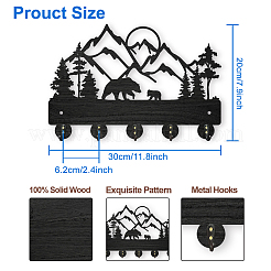 Настенные вешалки из дерева и железа HJEW-WH0055-003