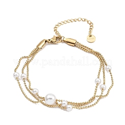 Браслеты из шариковых цепочек из нержавеющей стали 304 BJEW-P343-03G