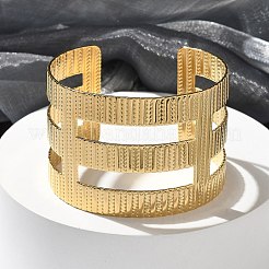 Ионное покрытие (ip) 304 нержавеющая сталь манжеты браслеты для женщин BJEW-M045-01G