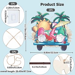 Летняя тематика деревянные подвесные настенные украшения для украшения дома входной двери HJEW-WH0047-11