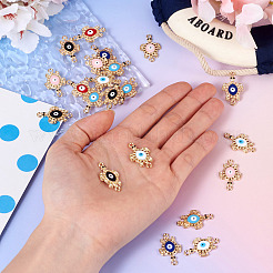 12 шт. 6-цветные эмалевые коннекторы со стразами&nbsp;FIND-TA0004-85