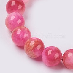 Bracelet extensible avec perles en jade naturel&nbsp;BJEW-P214-21-8mm