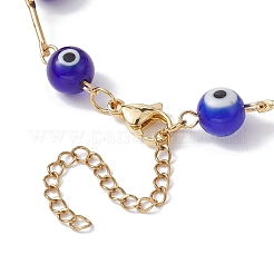 Bracelets de chaîne à maillons mauvais œil au chalumeau&nbsp;BJEW-JB10045-03