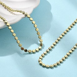 Латунные плоские шариковые цепочки ожерелья для женщин&nbsp;X-NJEW-U035-01G