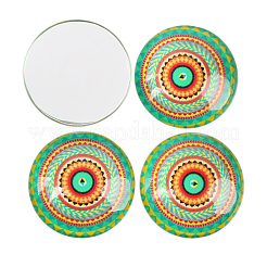 Mosaïque moitié de verre imprimé rond / dôme cabochons&nbsp;X-GGLA-N004-20mm-G