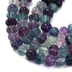 Нити резных бусин из натурального флюорита G-L634-O02-01