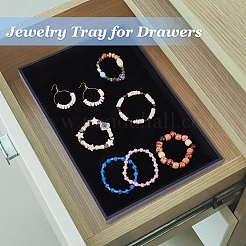 Прямоугольные лотки для украшений из МДФ для сережек RDIS-WH0011-28