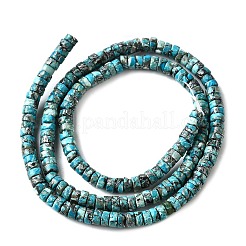 Синтетические серебряные нити бирюзовых бусин&nbsp;G-L617-F03-2x4mm